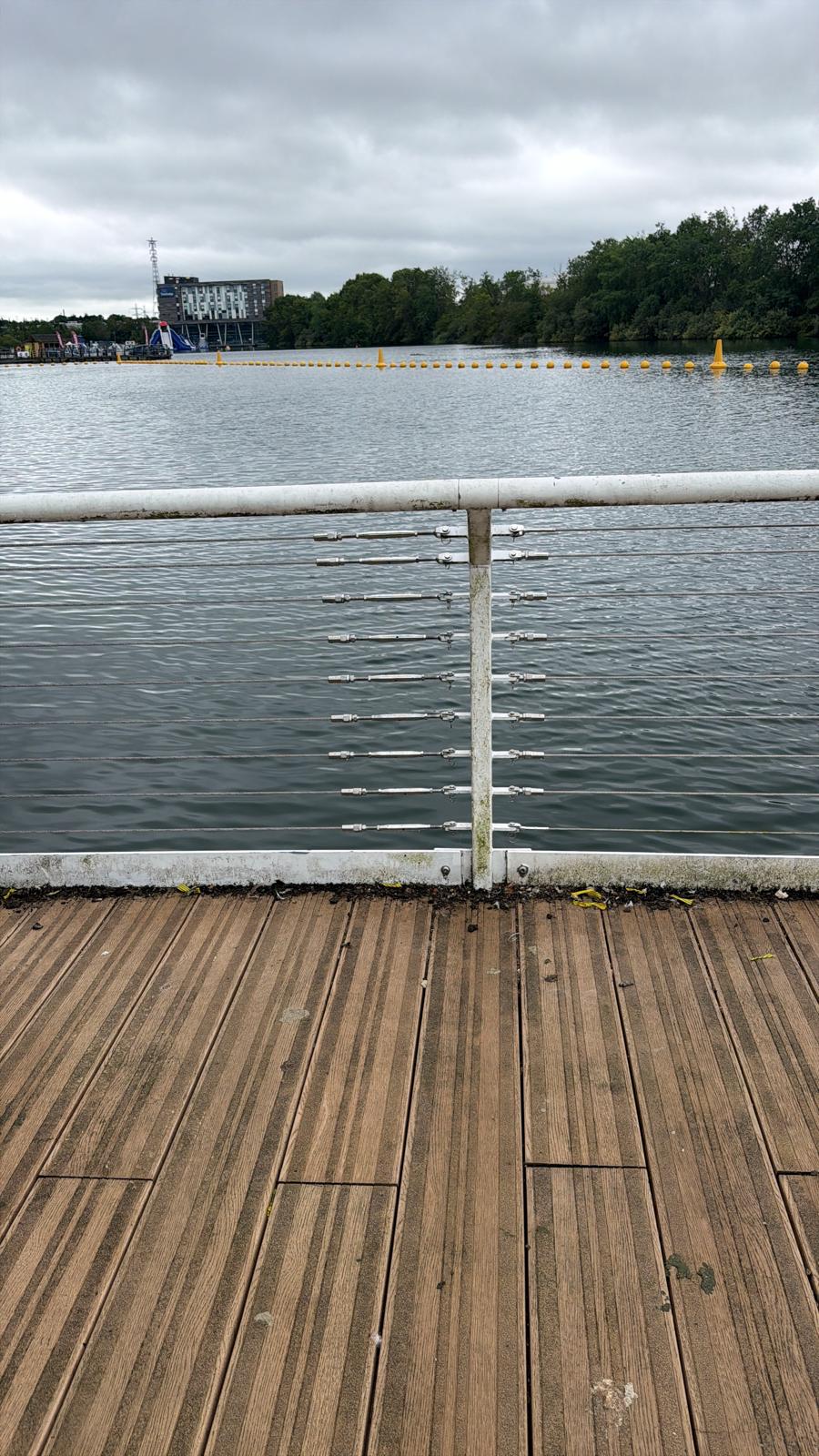 Commercial safety wires: reinstating cable railings on a lake side deck